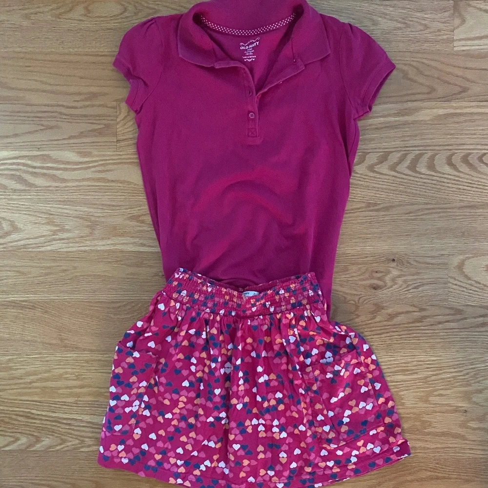 Old Navy Girls Lot of *5* (2 Polos, 2 Pants, Skirt) L